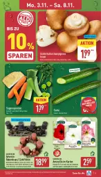 Gazetka promocyjna Aldi Nord - Von Montag - Gazetka - ważna od 08.11 do 08.11.2025 - strona 3 - produkty: Blüte, braun, Brei, champignon, champignons, champignons braun, gin, gurke, kerze, Kranz, LG, Ria, Schal, Schale, Schiffchen, suppe, suppen, Ti, topf, ZTE, zwiebel