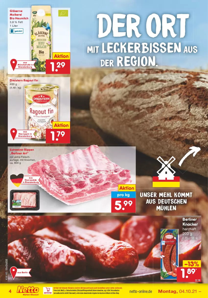 Aktueller Prospekt Netto Marken-Discount - Filial Angebote - von 04.10 bis 09.10.2021 - strona 4