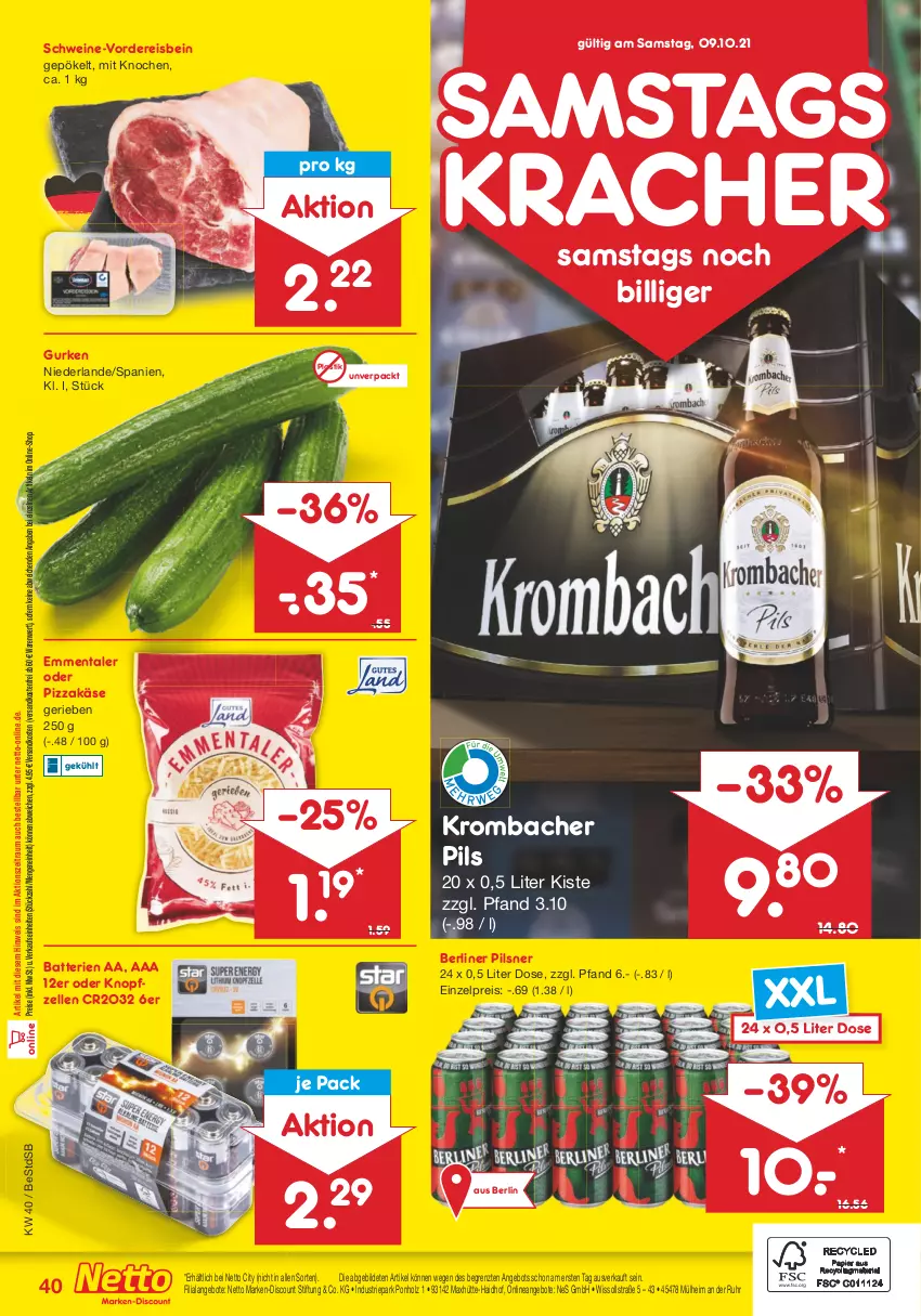 Aktueller Prospekt Netto Marken-Discount - Filial Angebote - von 04.10 bis 09.10.2021 - strona 40