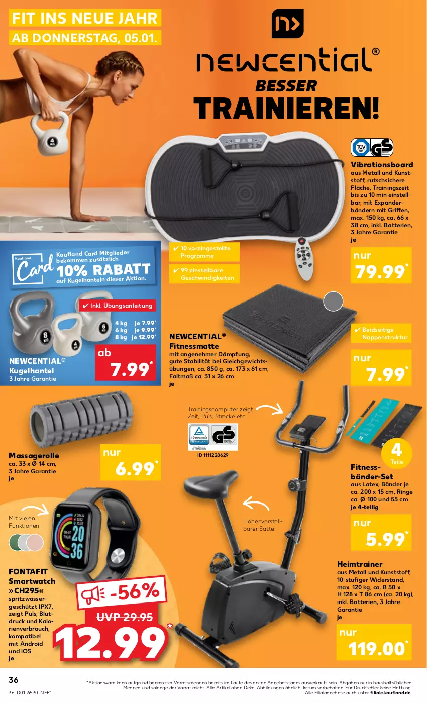 Aktueller Prospekt Kaufland - von 05.01 bis 11.01.2023 - strona 36 - produkty: angebot, angebote, batterie, batterien, beko, computer, Hanteln, Kugel, pute, Rauch, ring, sattel, smartwatch, Ti, wasser, ZTE