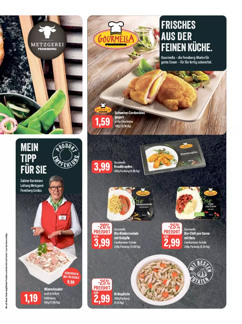 Aktueller Prospekt Feneberg - Prospekte - von 21.09 bis 23.09.2023 - strona 3 - produkty: bio, chili, cordon bleu, eis, garnier, gutes essen, Kraut, küche, reis, rind, rinder, Rinderroulade, salat, Schal, Schale, schwein, schweine, Ti, wein, weine, wiener