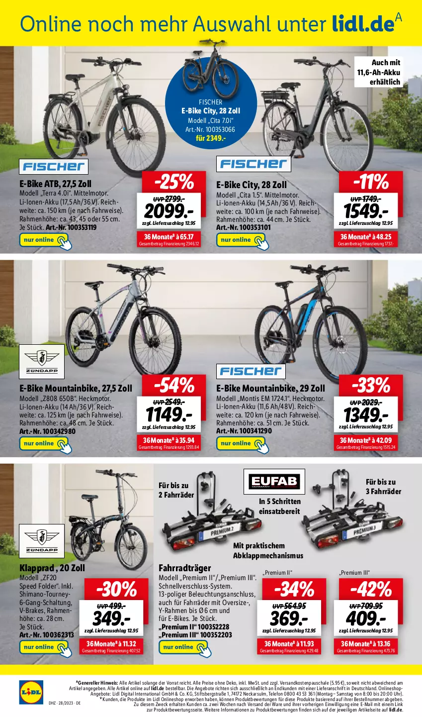 Aktueller Prospekt Lidl - Aktionsprospekt - von 10.07 bis 15.07.2023 - strona 50 - produkty: akku, angebot, angebote, beleuchtung, dell, E-Bike, E-Bikes, eis, elle, Fahrrad, fisch, fische, Fischer, Klapprad, Mode, Mountainbike, ndk, reis, rel, rwe, Schal, Schale, shimano, spee, telefon, Ti, tisch, uhr, weck