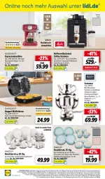 Gazetka promocyjna Lidl - Aktionsprospekt - Gazetka - ważna od 15.07 do 15.07.2023 - strona 52 - produkty: angebot, angebote, auto, Behälter, caffe, eis, elle, ernesto, espresso, geschirr, ilag, kaffee, kaffeevollautomat, Kombiservice, LG, ndk, reis, rel, Ria, Schal, Schale, schüssel, silvercrest, spülmaschinen, tasse, tee, teekanne, telefon, teller, Ti, uhr, Waffeleisen, wasser, weck