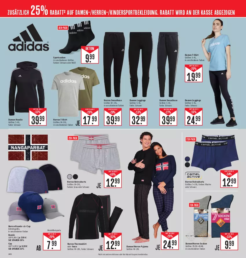 Aktueller Prospekt E Center - Angebote der Woche - von 18.09 bis 23.09.2023 - strona 24 - produkty: Beanie, Cap, coupon, coupons, damen t-shirt, dell, eis, gin, hose, Kinder, kleid, Kleidung, leggings, Mode, Pyjama, rabatt-coupon, retroshorts, shirt, shorts, socken, Spiele, Sport, sportsocken, Sweathose, T-Shirt, Thermoshirt, Ti