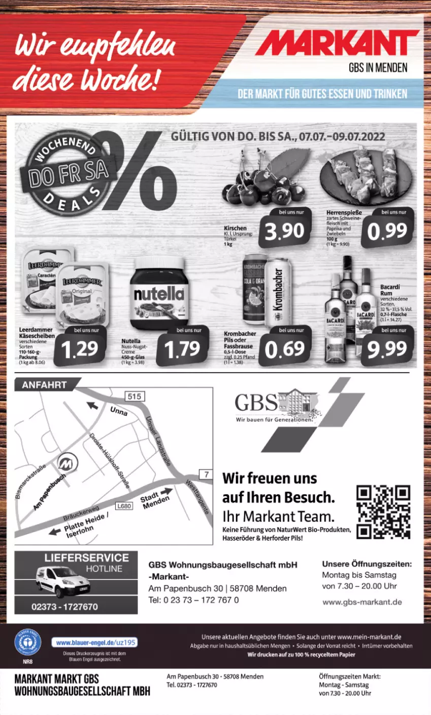 Aktueller Prospekt Markant - Prospekte - von 04.07 bis 09.07.2022 - strona 16 - produkty: angebot, angebote, Bau, Bebe, bio, brot, creme, elle, hasseröder, lieferservice, natur, nuss, nutella, pils, rwe, Ti, uhr