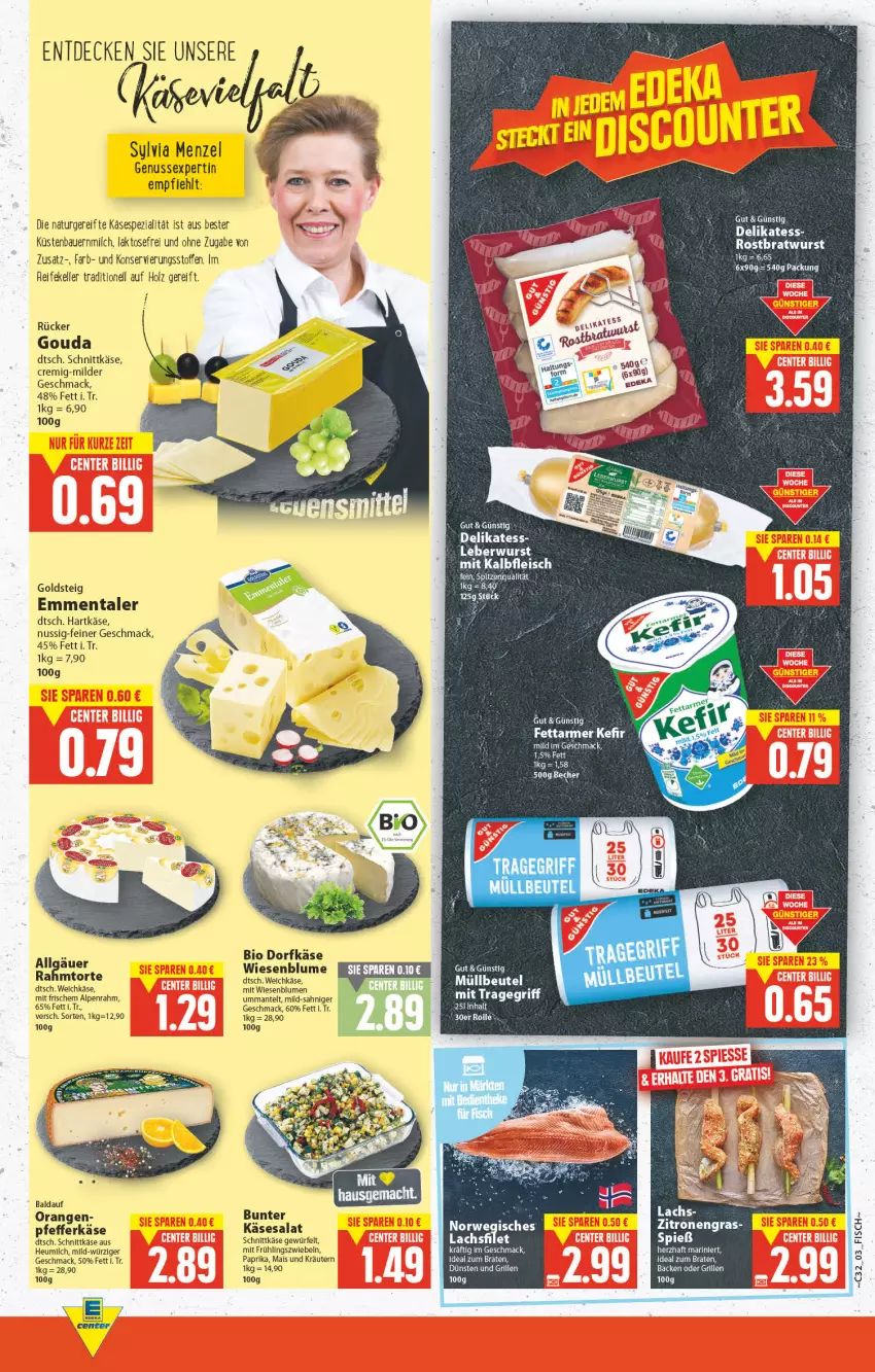 Aktueller Prospekt E Center - Angebote der Woche - von 08.08 bis 13.08.2022 - strona 3 - produkty: auer, Bau, Bauer, bio, blume, blumen, Dorfkäse, elle, emmentaler, goldsteig, gouda, grill, hartkäse, Heu, heumilch, Holz, Käse, Kefir, kräuter, kräutern, LG, mac, mais, Mantel, milch, natur, nuss, orange, orangen, paprika, pfeffer, rwe, salat, schnittkäse, Spezi, spitzenqualität, tee, Ti, torte, würfel, zitrone, zitronen, zwiebel, zwiebeln