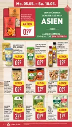 Gazetka promocyjna Aldi Nord - Von Montag - Gazetka - ważna od 10.05 do 10.05.2025 - strona 14 - produkty: aldi, Asia Green Garden, auer, beutel, bohne, bohnen, chili, chips, eis, erdnuss, flasche, gewürz, gin, ingwer, latte, nuss, pilze, reis, sesam, Ti, tiefpreis, tisch, wok, ZTE