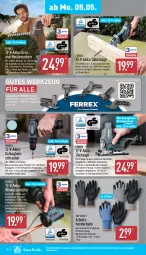 Gazetka promocyjna Aldi Nord - Von Montag - Gazetka - ważna od 10.05 do 10.05.2025 - strona 16 - produkty: akku, Akku-Säbelsäge, aust, Bodenplatte, Bohrschrauber, deka, dell, erde, ferrex, gin, handschuhe, heckenschere, Holz, ladekabel, latte, led-licht, Mode, Ria, Säbelsäge, säge, Schere, schrauben, schuhe, stichsäge, Ti, usb, werkzeug, Winkelschleifer, ZTE