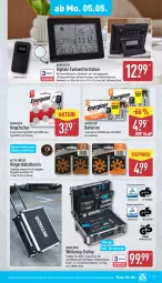 Gazetka promocyjna Aldi Nord - Von Montag - Gazetka - ważna od 10.05 do 10.05.2025 - strona 17 - produkty: auer, batterie, batterien, eis, elle, energizer, ente, koffer, LG, reis, Ria, schrauben, Ti, tiefpreis, trolley, werkzeug, werkzeuge, Wetterstation