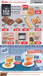 Gazetka promocyjna Famila - Prospekte - Gazetka - ważna od 05.02 do 05.02.2022 - strona 8 - produkty: apfel, auer, backwaren, baguette, baguettes, Bau, Bauer, berliner, brot, brötchen, eis, Faktu, filet, filets, Holz, korn, lachs, lachsfilet, lieken, margherita, Meister, Ofen, pizza, salami, sandwich, Schal, Schale, schnitten, Schwarzbrot, spitzenqualität, stube, Ti, uhr, urkorn, zwiebel