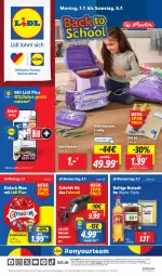 Gazetka promocyjna Lidl - Aktionsprospekt - Gazetka - ważna od 06.07 do 06.07.2024 - strona 1 - produkty: angebot, angebote, Bad, bio, brot, coupon, din a4, eis, Fahrrad, Hefte, Leuchte, leuchten, reis, schreibwaren, Schulranzen, Ti, ZTE