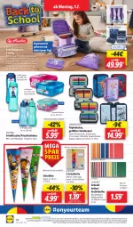 Gazetka promocyjna Lidl - Aktionsprospekt - Gazetka - ważna od 06.07 do 06.07.2024 - strona 20 - produkty: angebot, Becher, beutel, Bleistift, bleistifte, buntstifte, decke, dell, din a4, eis, Elan, elle, fasermaler, flasche, Hefte, joghur, joghurt, Kugel, kugelschreiber, lunchbox, Mode, ndk, reifen, reis, rel, Ria, sandwich, Schal, Schale, Schere, Schnellhefter, Schulranzen, schultergurt, Sport, stifte, Ti, Tiere, trinkflasche, Tüte, ZTE