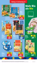 Gazetka promocyjna Lidl - Aktionsprospekt - Gazetka - ważna od 06.07 do 06.07.2024 - strona 9 - produkty: angebot, bio, bioland, Bona, butter, butterkäse, cheddar, coupon, frischkäse, Käse, käsescheiben, Körniger Frischkäse, Milbona, Ti, ZTE