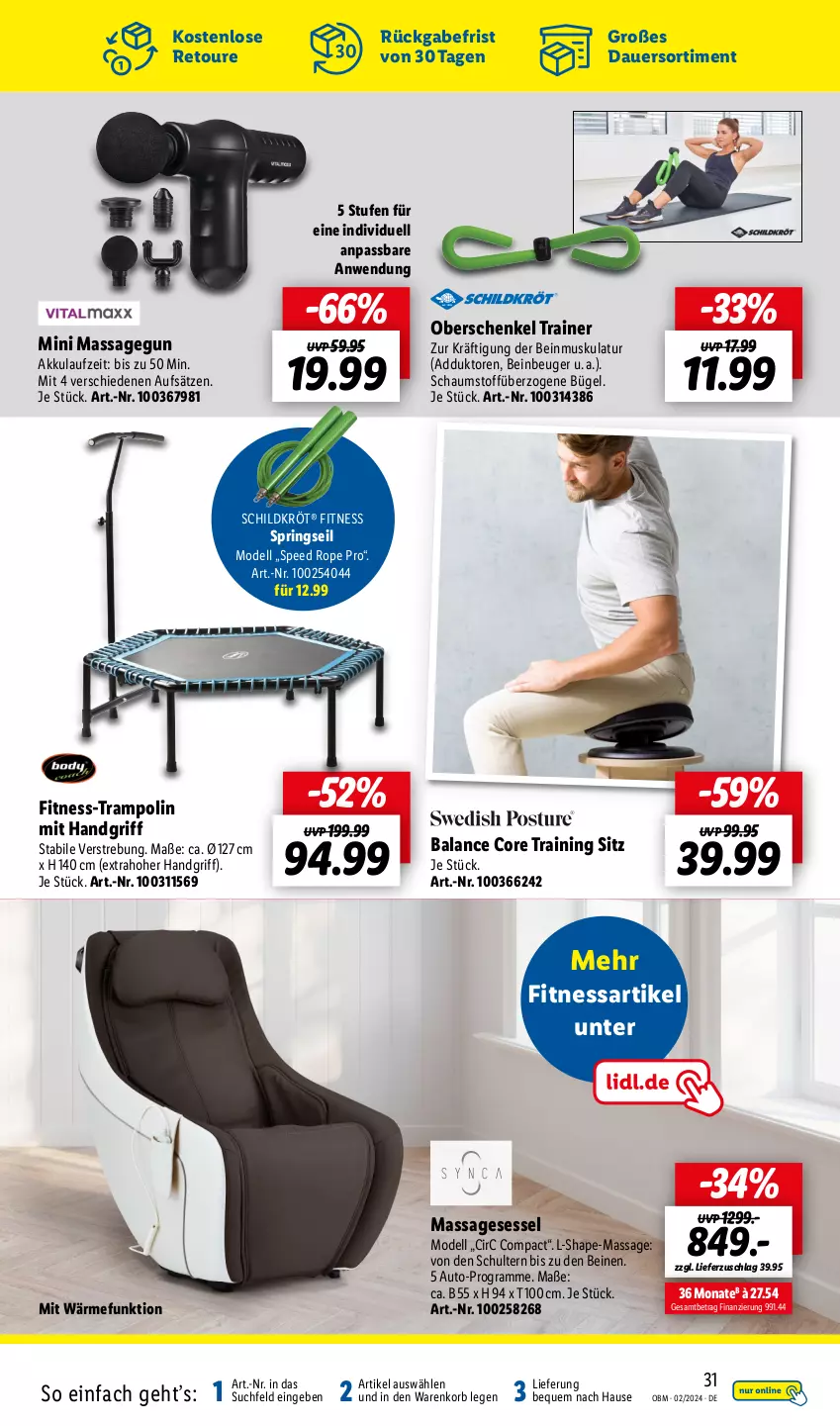 Aktueller Prospekt Lidl - Aktuelle Onlineshop-Highlights - von 01.02 bis 29.02.2024 - strona 31 - produkty: akku, auer, auto, bügel, dell, henkel, korb, Mode, ring, schenkel, sessel, spee, Ti, Trampolin