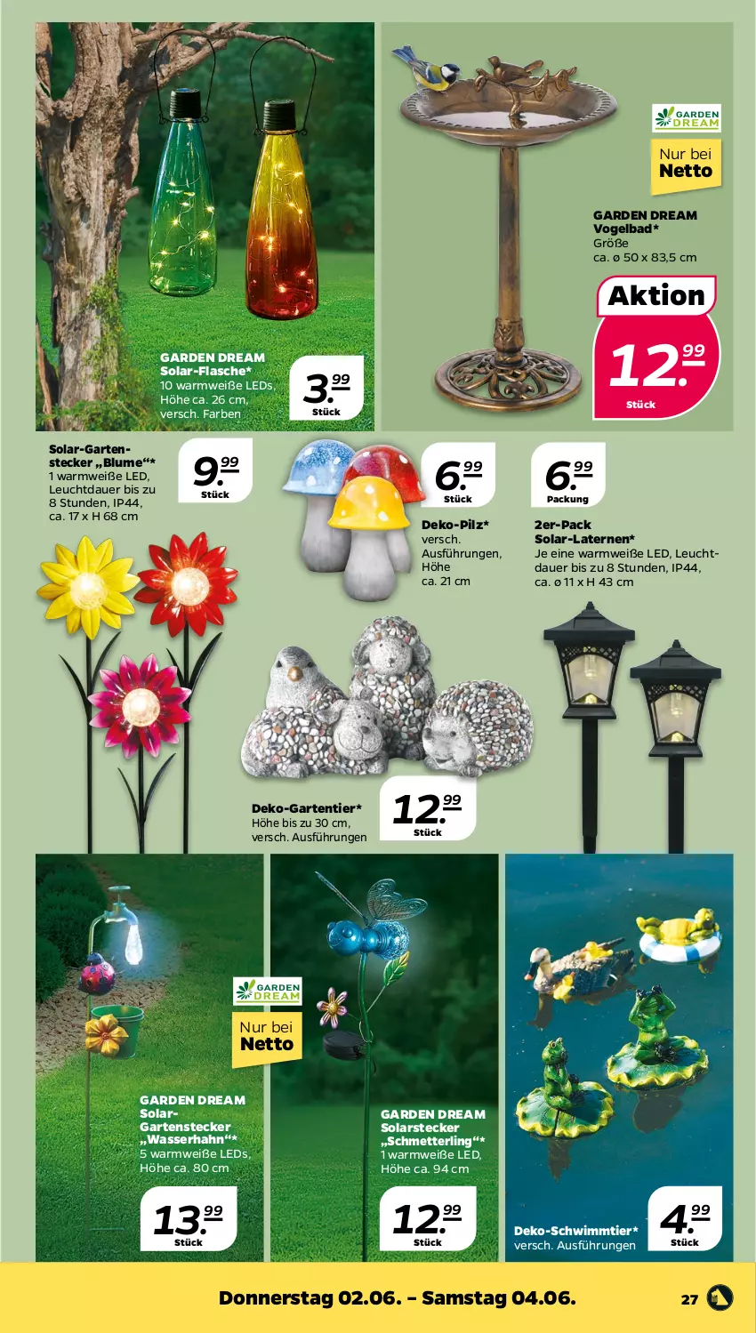 Aktueller Prospekt Netto - Angebote ab Montag - von 30.05 bis 04.06.2022 - strona 27 - produkty: auer, Bad, blume, flasche, Garten, laterne, leds, Mett, Schmetterling, Ti, wasser