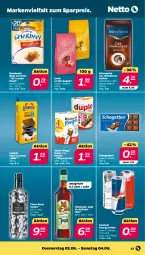 Gazetka promocyjna Netto - Angebote ab Montag - Gazetka - ważna od 04.06 do 04.06.2022 - strona 33 - produkty: bohne, drink, duplo, eis, energy drink, hanuta, kaffee, keks, Kinder, kinder riegel, kräuter, kräuterlikör, Kugel, leibniz, likör, lindor, lindt, mondamin, mövenpick, red bull, reis, riegel, schogetten, Three Sixty, Ti, vodka