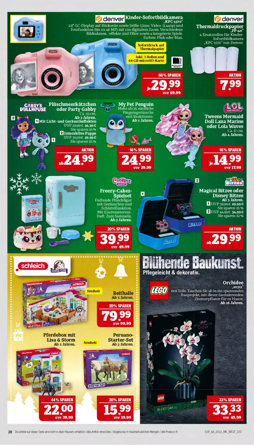 Aktueller Prospekt Marktkauf - Prospekt - von 01.12 bis 07.12.2024 - strona 28 - produkty: Bau, deo, disney, eis, kamera, Kätzchen, Kinder, orchidee, papier, pflanze, pingui, Plüsch, Puppe, Spiele, tee, Ti, Tofu