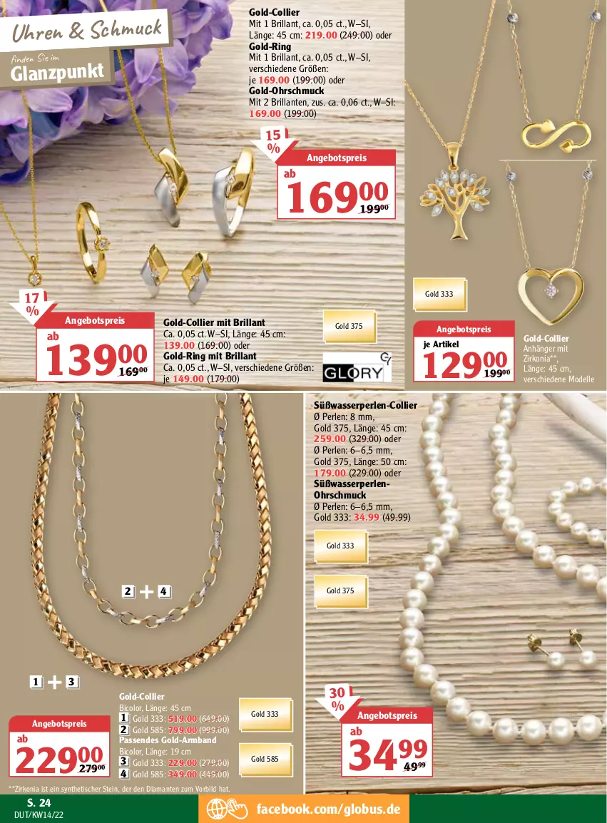 Aktueller Prospekt Globus - Prospekte - von 04.04 bis 09.04.2022 - strona 26 - produkty: angebot, angebotspreis, Anhänger, Armband, dell, eis, elle, Mode, perlen, reis, ring, Schmuck, Ti, tisch, uhr, wasser