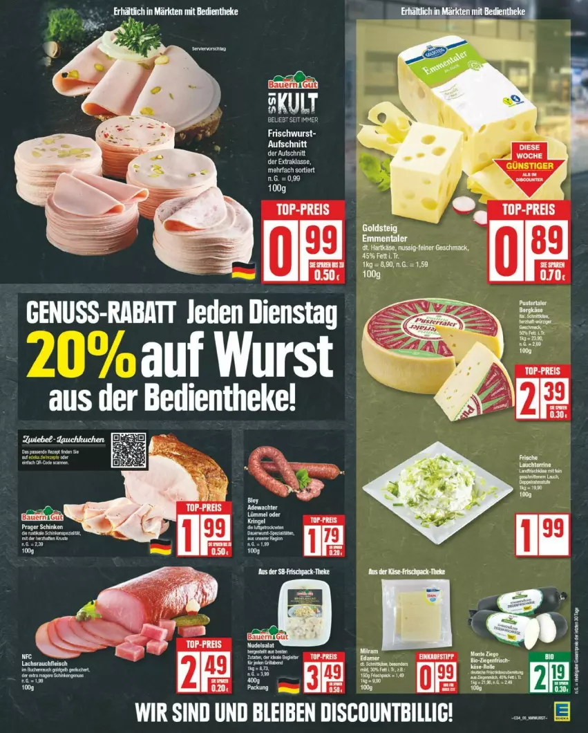 Aktueller Prospekt Edeka - Prospekte - von 19.08 bis 24.08.2024 - strona 5 - produkty: aufschnitt, eis, elle, ente, goldsteig, reis, wurst