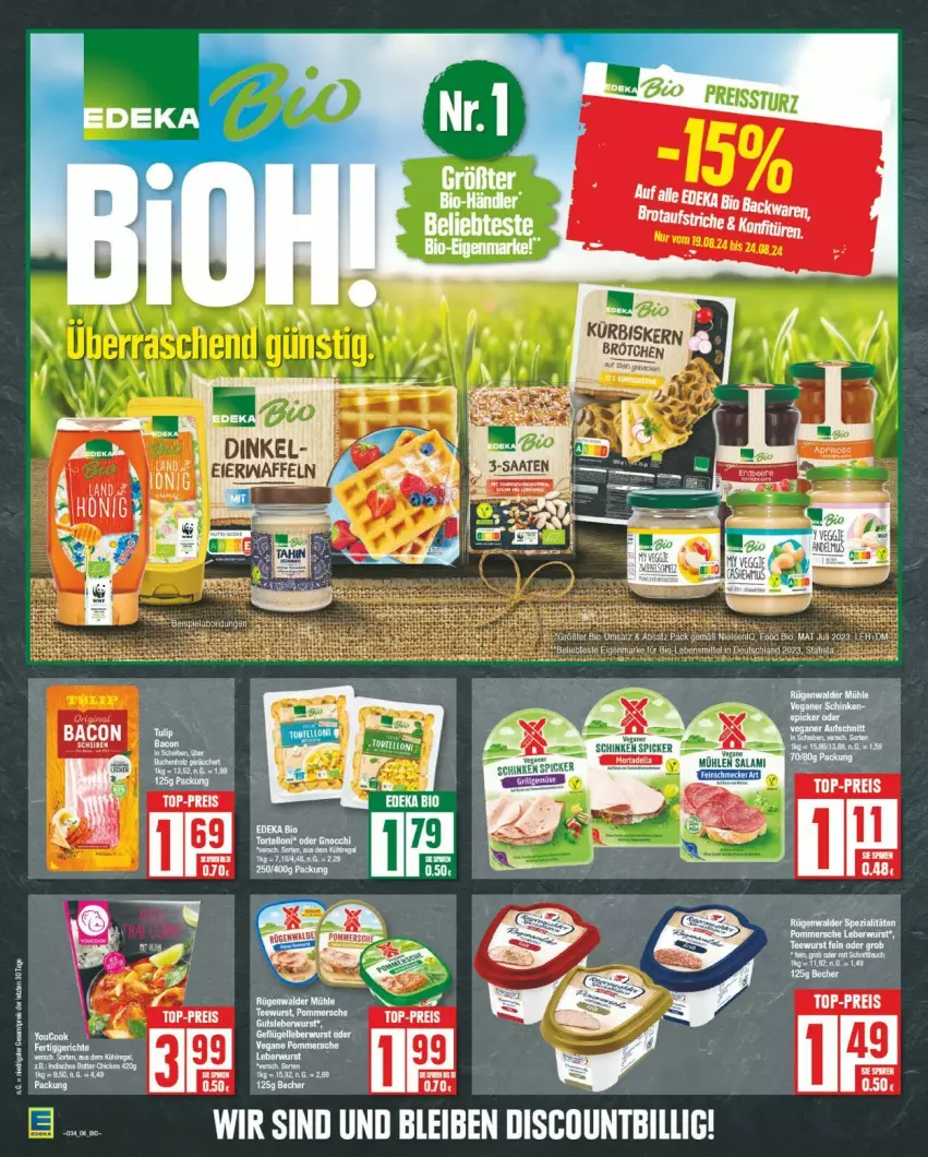 Aktueller Prospekt Edeka - Prospekte - von 19.08 bis 24.08.2024 - strona 6 - produkty: Becher, dip, discount, eier, eis, fertiggericht, fertiggerichte, regal, reis, Ti, top-preis, waffeln