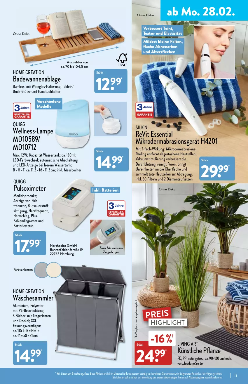 Aktueller Prospekt Aldi Nord - Aldi-Vorschau - von 28.02 bis 05.03.2022 - strona 11 - produkty: angebot, asti, auer, auto, Bad, Badewanne, bambus, batterie, batterien, Becher, buch, decke, Deckel, dell, eis, elle, gin, handtuch, Handtuchhalter, HP, Lampe, leine, mab, Manta, medizinprodukt, Messbecher, Mode, natur, Peeling, pflanze, quigg, reis, resa, Ria, ring, Schal, spee, tablet, Ti, tisch, tuc, usb, Wanne, wasser, wassertank, wein, ZTE