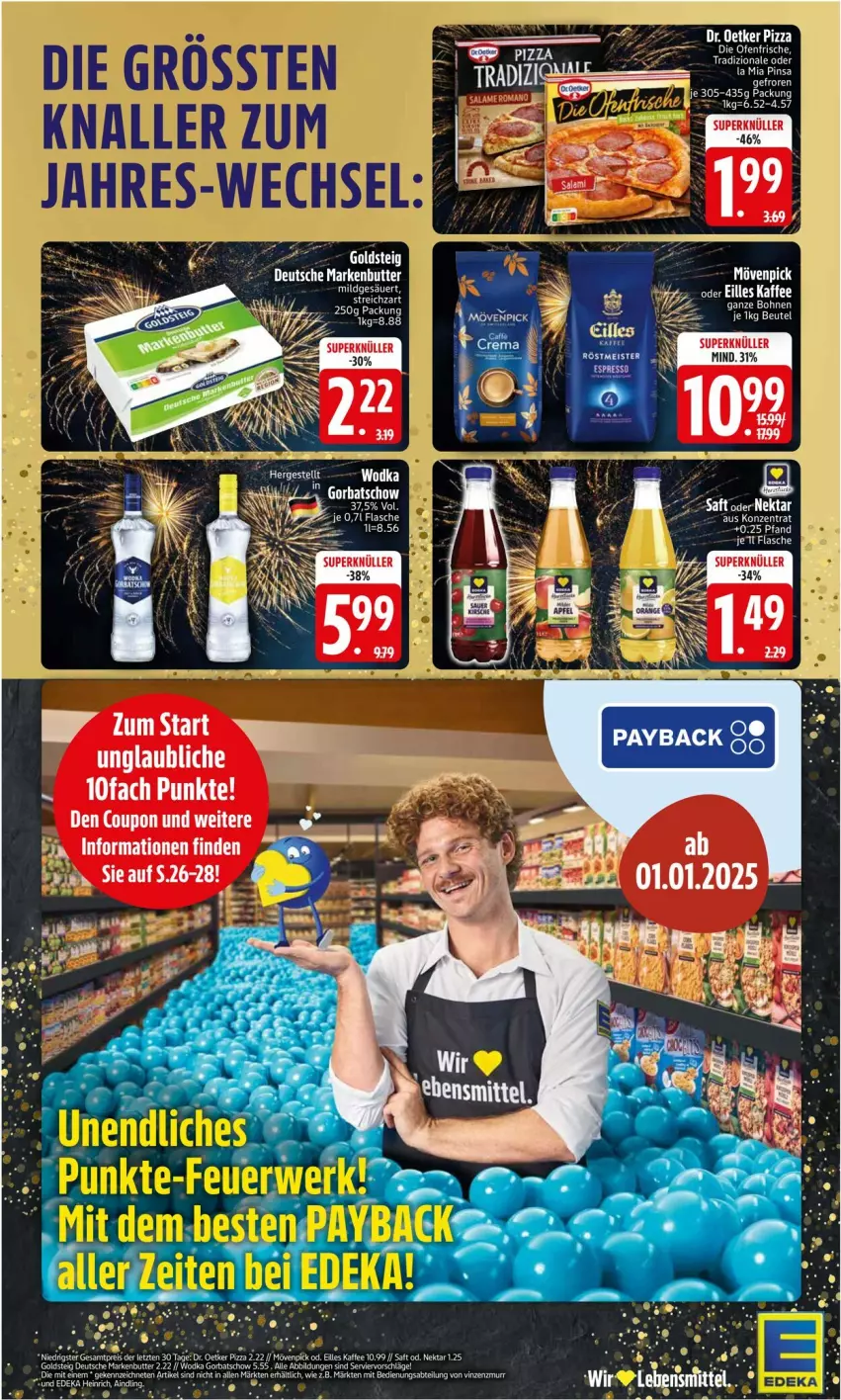 Aktueller Prospekt Edeka - Prospekte - von 30.12.2025 bis 04.01.2026 - strona 2 - produkty: auer, beutel, bohne, bohnen, die ofenfrische, Dr. Oetker, flasche, goldsteig, Nektar, Ofen, pizza, saft, tee, Ti, tradizionale