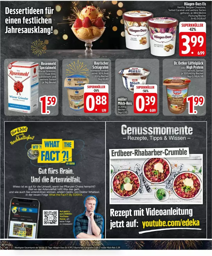 Aktueller Prospekt Edeka - Prospekte - von 30.12.2025 bis 04.01.2026 - strona 22 - produkty: Becher, caramel, cola, eis, ente, häagen-dazs, leine, LG, milch, Müller, nuss, reis, rezept, rezepte, schlagrahm, tee, Ti, Yo, ZTE