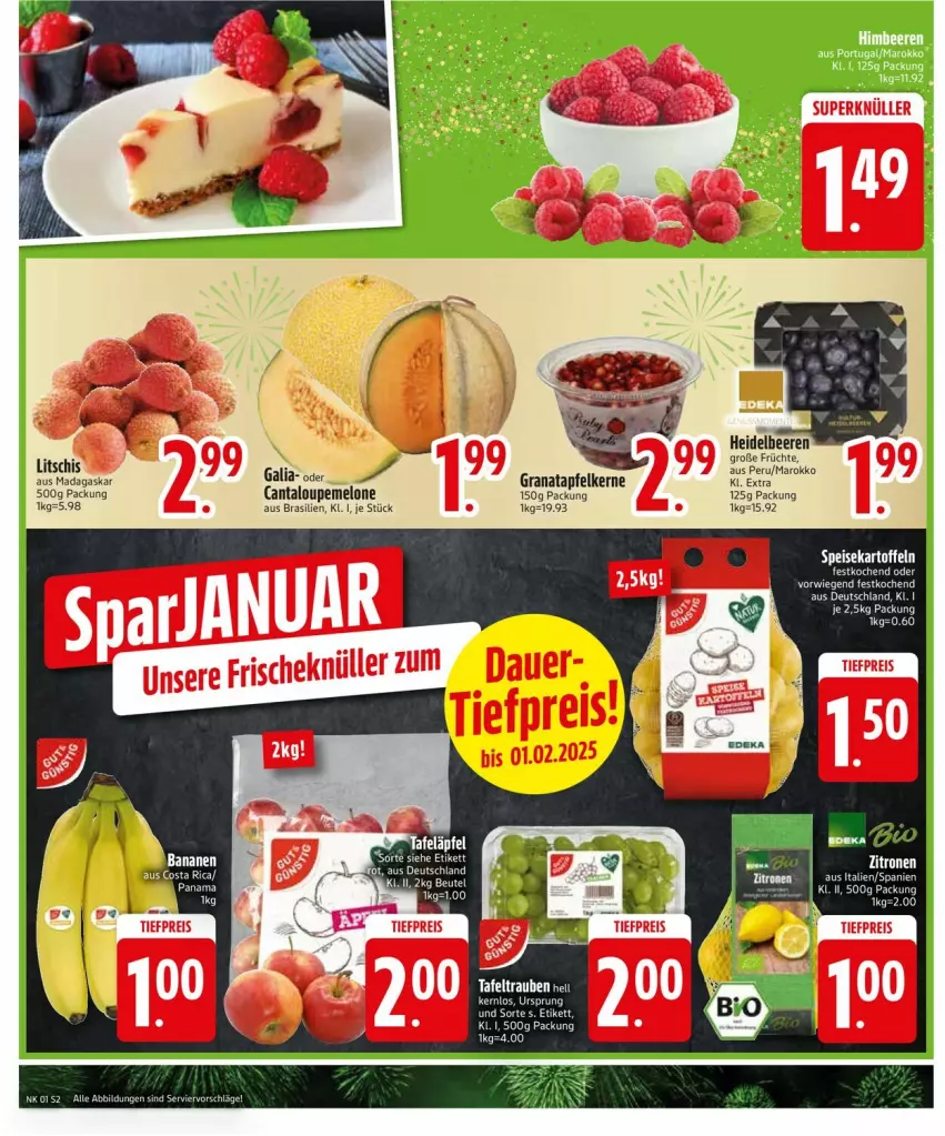 Aktueller Prospekt Edeka - Prospekte - von 30.12.2025 bis 04.01.2026 - strona 4 - produkty: apfel, beere, beeren, früchte, grana, granatapfel, granatapfelkerne, heidelbeere, heidelbeeren, melone, Rana, tafeltrauben, trauben