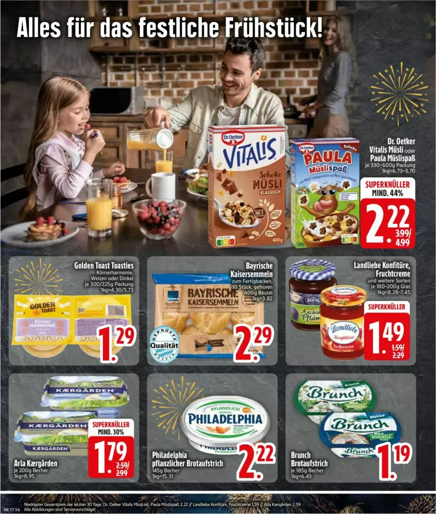 Aktueller Prospekt Edeka - Prospekte - von 30.12.2025 bis 04.01.2026 - strona 8 - produkty: arla, aufstrich, Becher, brot, brotaufstrich, creme, Dr. Oetker, frucht, LG, müsli, Paula, philadelphia, vita, vitalis, vitalis müsli