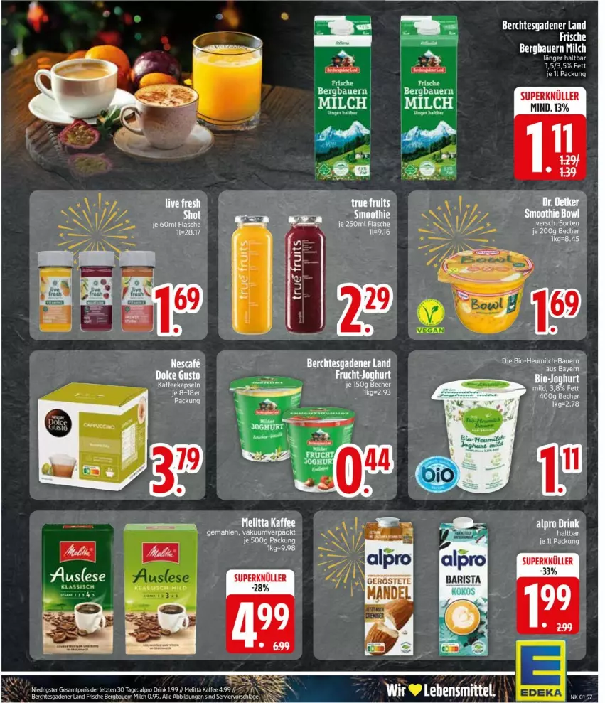 Aktueller Prospekt Edeka - Prospekte - von 30.12.2025 bis 04.01.2026 - strona 9 - produkty: alpro, auer, Bau, Bauer, bio, dolce gusto, drink, eis, flasche, Heu, heumilch, kaffee, lebensmittel, melitta, milch, reis, smoothie, tee, ZTE