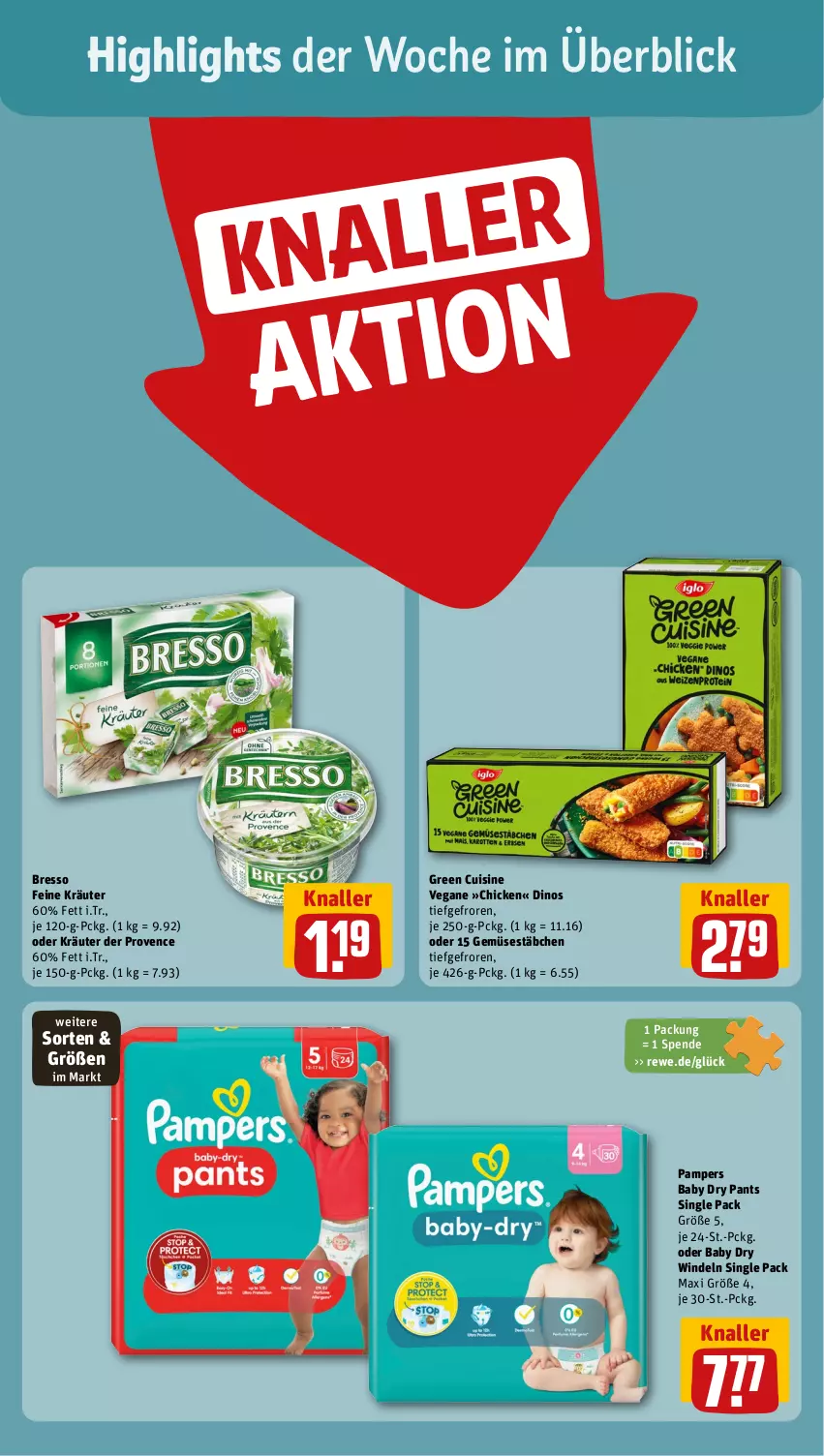 Aktueller Prospekt Rewe - Prospekte - von 12.02 bis 17.02.2024 - strona 2 - produkty: bresso, kräuter, oder kräuter, pampers, pampers baby dry, Pants, Ti, windeln