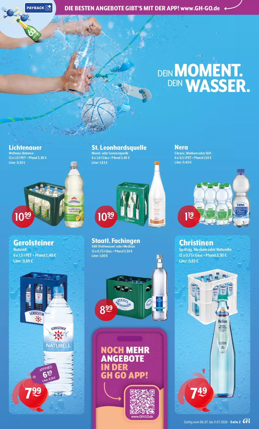 Aktueller Prospekt Getraenke Hoffmann - Prospekte - von 06.07 bis 11.07.2026 - strona 2 - produkty: angebot, angebote, auer, eis, elle, gerolsteine, gerolsteiner, lichtenauer, natur, rel, Staatl. Fachingen, steiner, Ti, wasser