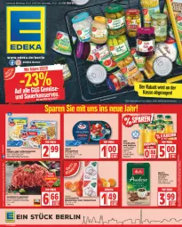 Gazetka promocyjna Edeka - Angebote der Woche - Gazetka - ważna od 07.01 do 07.01.2023 - strona 1 - produkty: braten, clementinen, creme, deka, eis, filegro, filet, filets, filterkaffee, fisch, flasche, fleisch, frucht, fruchtsäfte, hackfleisch, hackfleisch gemischt, hering, Herings, heringsfilets, iglo, kaffee, mandarine, mandarinen, melitta, Nektar, rind, ring, röstkaffee, rwe, säfte, schlemmerfilet, schwein, schwein und rind, Ti, wein