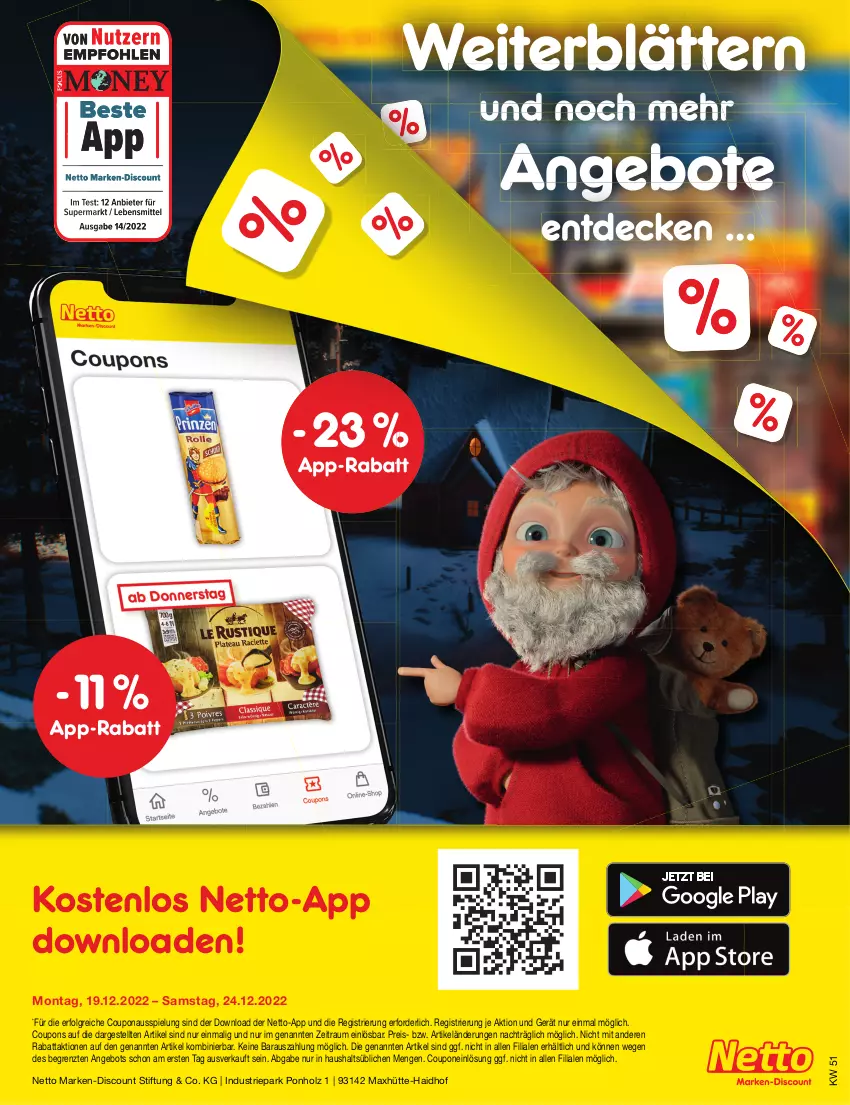 Aktueller Prospekt Netto Marken-Discount - Filial-Angebote - von 19.12 bis 24.12.2022 - strona 45 - produkty: angebot, angebote, coupon, coupons, decke, discount, eis, Holz, LG, marken-discount, reis, Ti, ZTE