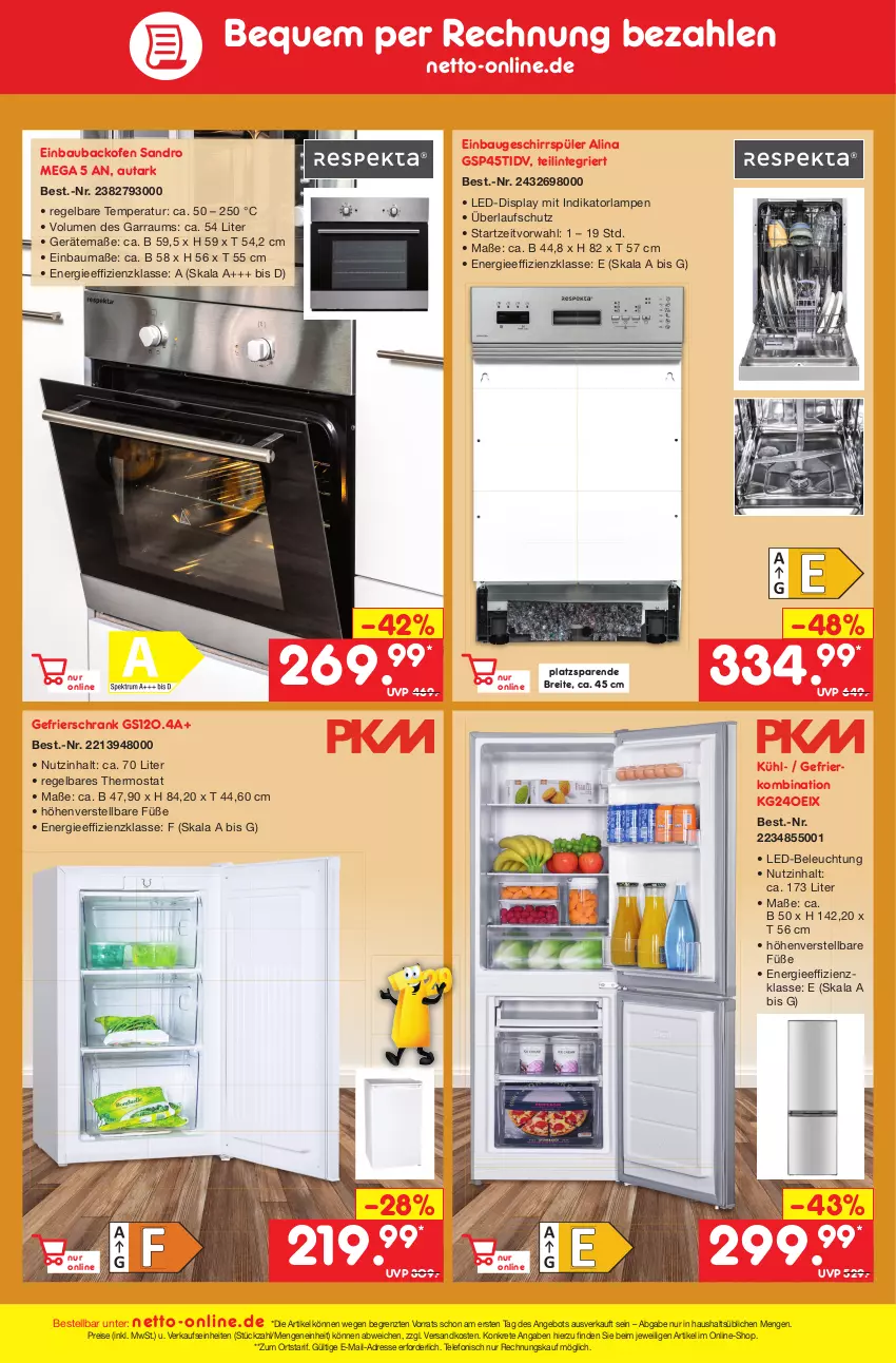 Aktueller Prospekt Netto Marken-Discount - Filial-Angebote - von 19.12 bis 24.12.2022 - strona 49 - produkty: angebot, backofen, Bau, beleuchtung, Brei, einbaubackofen, eis, garraum, gefrierkombination, gefrierschrank, geschirr, geschirrspüler, Lampe, led-beleuchtung, ndk, Ofen, reis, Schrank, telefon, thermostat, Ti, ZTE