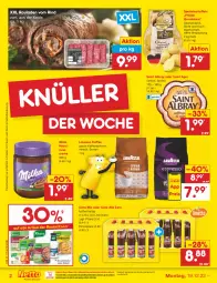 Gazetka promocyjna Netto Marken-Discount - Filial-Angebote - Gazetka - ważna od 24.12 do 24.12.2022 - strona 2 - produkty: albray, beere, bestpreis, bohne, bohnen, cola, creme, eis, fleisch, haselnuss, Haselnusscreme, kaffee, kaffeebohnen, kartoffel, kartoffeln, knorr, lavazza, milka, ndk, nuss, reis, rind, rouladen, rum, Saint Agur, saint albray, speisekartoffeln, Ti, wurst, wurst in selbstbedienung