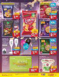 Gazetka promocyjna Netto Marken-Discount - Filial-Angebote - Gazetka - ważna od 24.12 do 24.12.2022 - strona 31 - produkty: angebot, ball, bestpreis, Cashew, cashewkerne, chips, crunchips, eier, eis, erdnüsse, funny-frisch, Geschenkbox, Gläser, linsen, lorenz, lorenz crunchips, Luftballon, nuss, pistazien, Pretzel, reis, salz, sekt, Spiele, spülmaschinen, Ti, ZTE