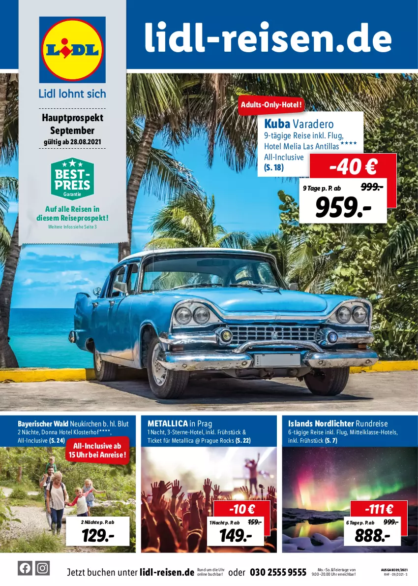 Aktueller Prospekt Lidl - Monatliche Reise-Highlights - von 28.08 bis 31.10.2021 - strona 1