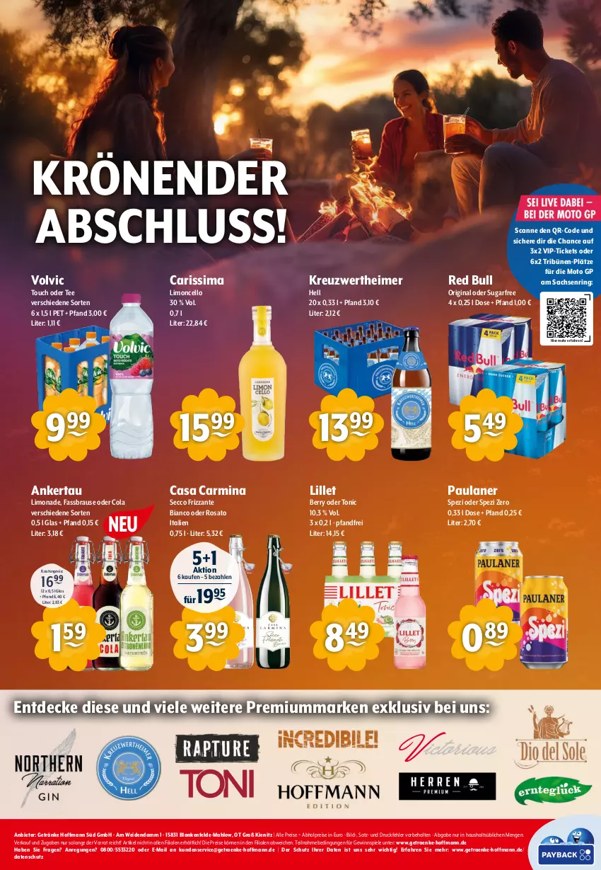 Aktueller Prospekt Getraenke Hoffmann - Prospekte - von 26.05 bis 07.06.2025 - strona 8 - produkty: abholpreise, brause, cola, decke, ecco, eimer, eis, fassbrause, frizzante, getränk, getränke, gewinnspiel, gin, lillet, limo, limonade, ndk, Paula, paulaner, red bull, reis, ring, rosato, sac, sim, Spezi, Spiele, tee, Ti, tonic, volvic