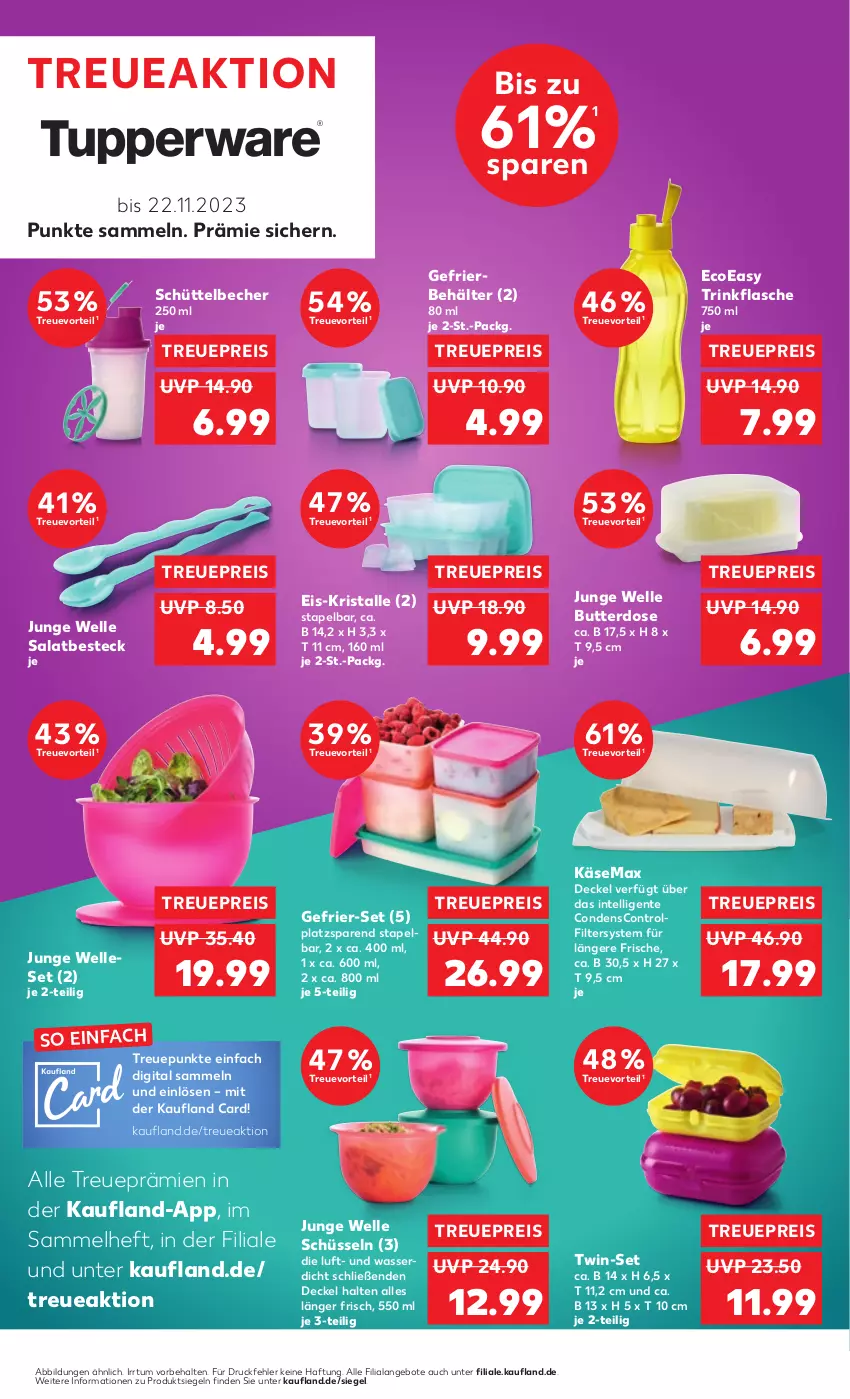 Aktueller Prospekt Kaufland - Prospekt - von 05.10 bis 11.10.2023 - strona 49 - produkty: angebot, angebote, Becher, Behälter, besteck, butter, Butterdose, decke, Deckel, eis, elle, ente, flasche, Intel, Käse, reis, salat, schüssel, Ti, trinkflasche, wasser