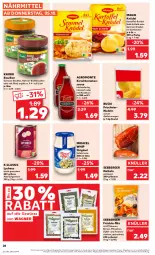 Gazetka promocyjna Kaufland - Prospekt - Gazetka - ważna od 11.10 do 11.10.2023 - strona 28 - produkty: ananas, Ananasstücke, angebot, apfel, basilikum, Berger, beutel, Birnen, creme, Datteln, eier, eiernudeln, früchte, gewürz, gin, Grom, hühner, kartoffel, kirsch, Knödel, knorr, kochbeutel, kraft, küche, Küchen, maggi, miracel, miracel whip, monte, nudel, nudeln, pfirsich, pfirsiche, pflaume, pflaumen, rind, salat, salatcreme, sauce, seeberger, Semmel, Ti, tomate, tomaten, tomatensauce, wagner, ZTE, zucker