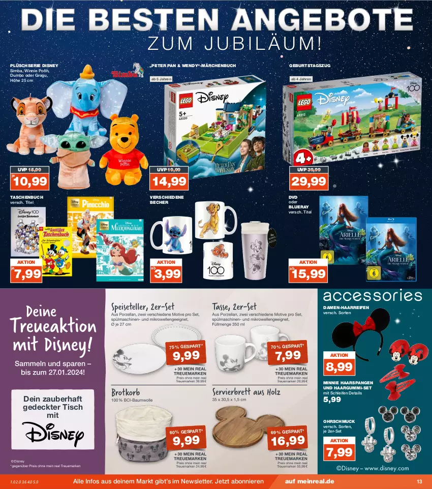 Aktueller Prospekt Real - von 30.10 bis 04.11.2023 - strona 13 - produkty: Becher, buch, coupon, coupons, disney, dvd, payback, Plüsch, reifen, Schmuck, sim, simba, Tasche, taschen, Taschenbuch, Ti, tisch