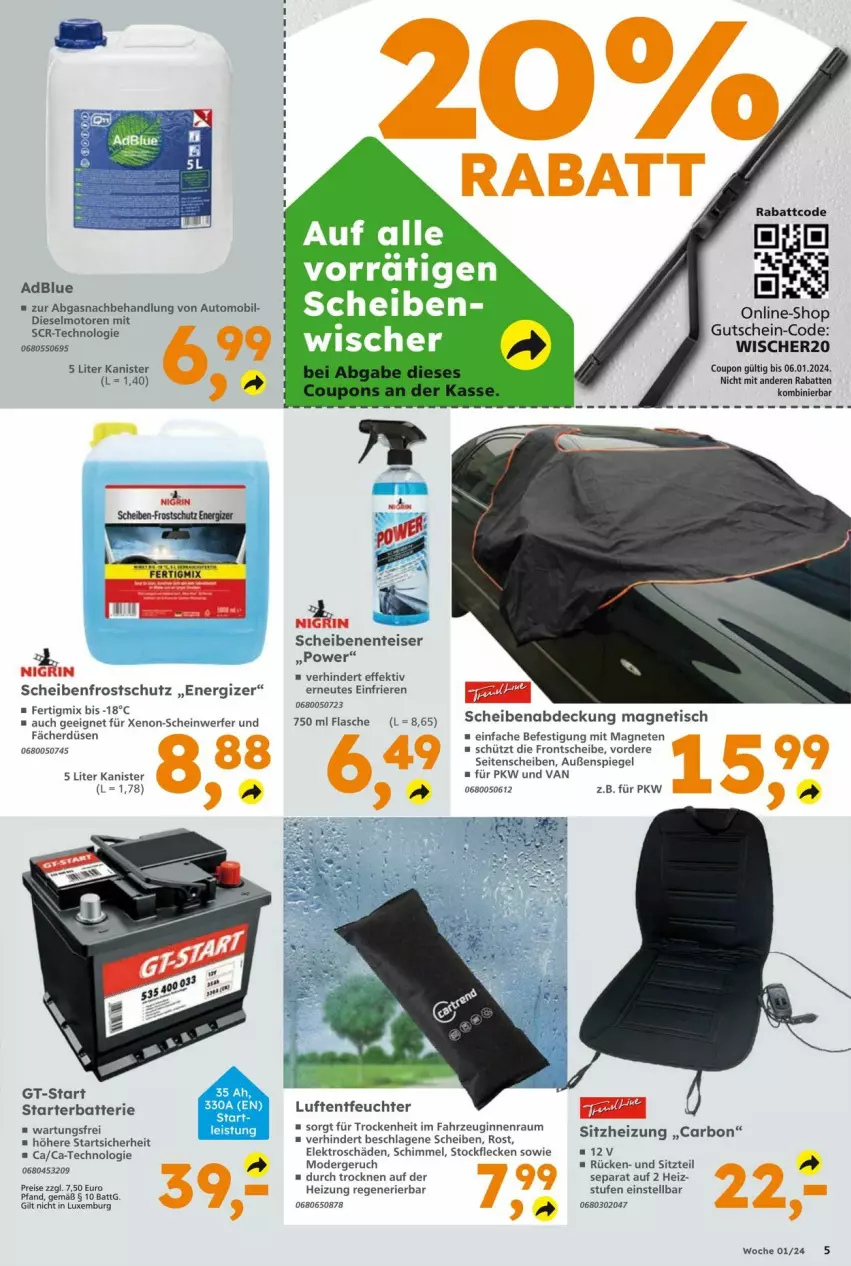 Aktueller Prospekt Media Markt - Prospekte - von 04.01 bis 14.01.2024 - strona 5 - produkty: adblue, auto, batterie, coupon, Diesel, eis, Elektro, energizer, ente, flasche, gin, gutschein, Luftentfeuchter, Mode, Nigrin, reis, Scheibenfrostschutz, spiegel, Ti, tisch, ZTE