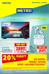 Gazetka promocyjna Metro - NonFood - Gazetka - ważna od 23.02 do 23.02.2022 - strona 1 - produkty: Apple, Apple AirPods, auto, eis, elle, ente, erde, Fahrrad, fernseher, heimtextilien, kleid, Kleidung, Metro, Pods, reis, schuhe, Sport, teller, Ti, tisch, top-hit, wasser