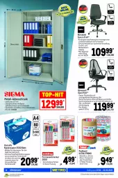Gazetka promocyjna Metro - NonFood - Gazetka - ważna od 23.02 do 23.02.2022 - strona 14 - produkty: Aktenschrank, armlehnen, braun, drucker, kopierpapier, Laserdrucker, Packband, papier, Rauch, rückenlehne, Schrank, stuhl, Ti, top-hit