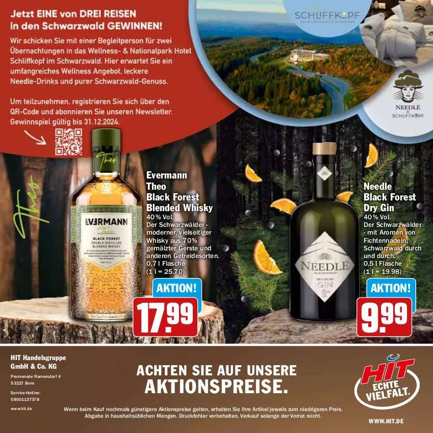 Aktueller Prospekt Hit - Feinkostbroschüre - von 25.11 bis 31.12.2024 - strona 40 - produkty: aktionspreis, black forest, dry gin, eis, flasche, gin, lack, Mode, reis, Ti, whisky, ZTE