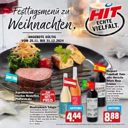 Gazetka promocyjna Hit - Feinkostbroschüre - Gazetka - ważna od 31.12 do 31.12.2024 - strona 1 - produkty: aktionspreis, angebot, angebote, Berger, eis, elle, filet, flasche, frucht, gewürz, natur, pfeffer, reis, Ria, rind, rinder, rinderfilet, rioja, steak, steaks, Ti, weihnachten, wein