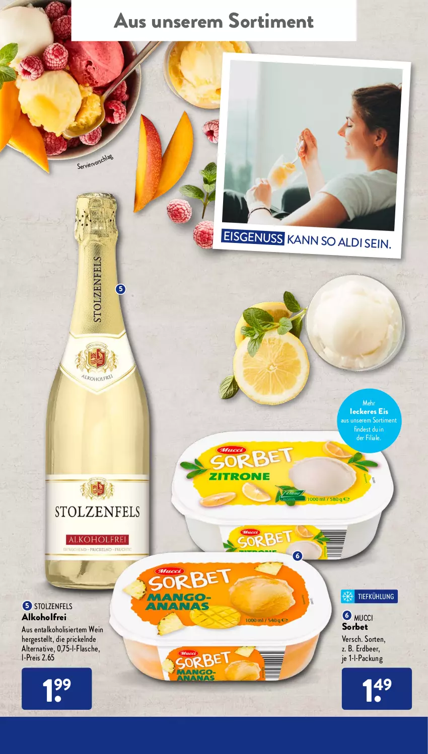 Aktueller Prospekt AldiSud - ALDI Aktuell - von 16.05 bis 21.05.2022 - strona 53 - produkty: alkohol, eis, flasche, nuss, reis, Sorbet, Ti, wein