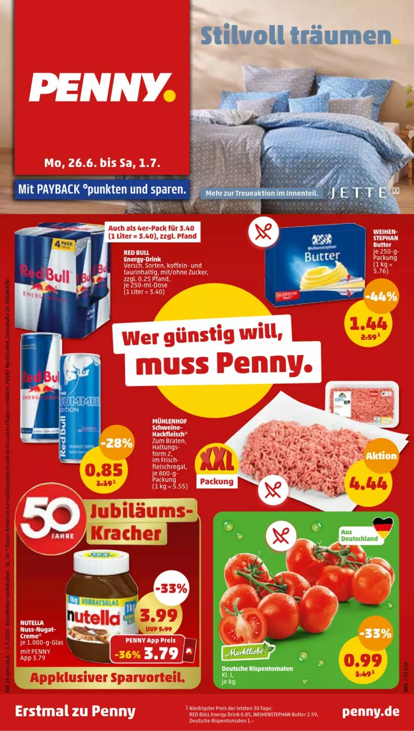 Aktueller Prospekt Penny - Prospekte - von 26.06 bis 01.07.2023 - strona 1 - produkty: ente, payback, rispentomaten, Ti, tomate, tomaten