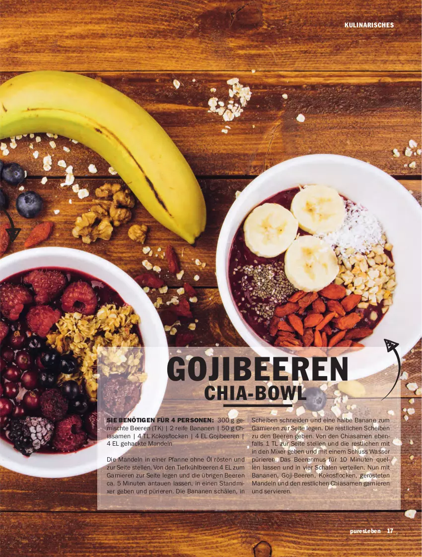 Aktueller Prospekt Hit - Prospekte - von 03.01 bis 28.02.2022 - strona 17 - produkty: banane, bananen, beere, beeren, chia, elle, garnier, kokos, mandel, mandeln, Mixer, pfanne, Schal, Schale, standmixer, Ti, wasser